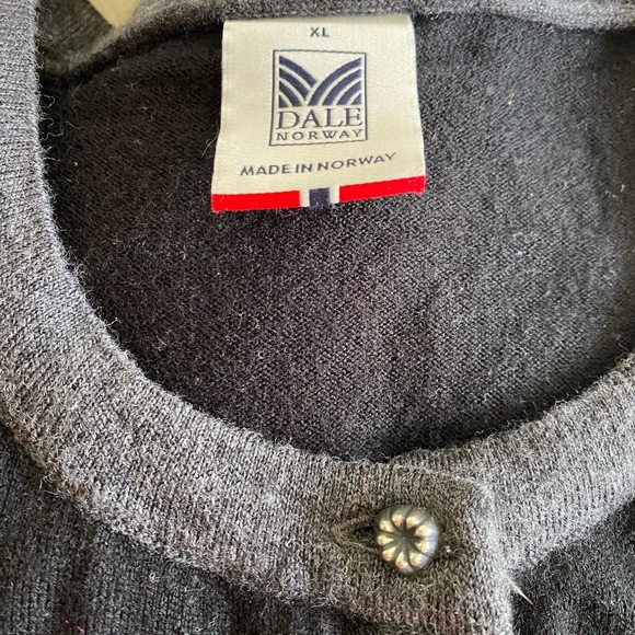 Euc - Dale of Norway Sonja  Black Cardigan - XL, Extra-fine Merino Wool - Picture 3 of 9